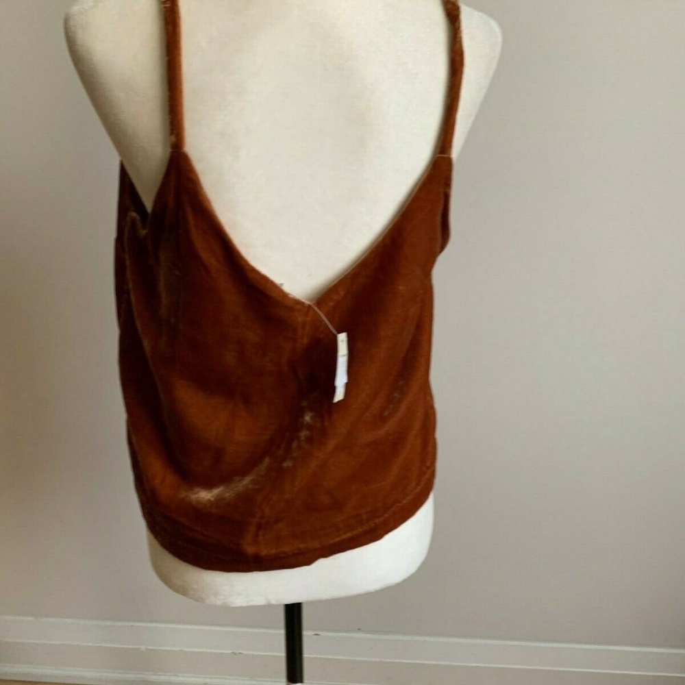 Madewell tank top brown velvet button down cami - Picture 6 of 8